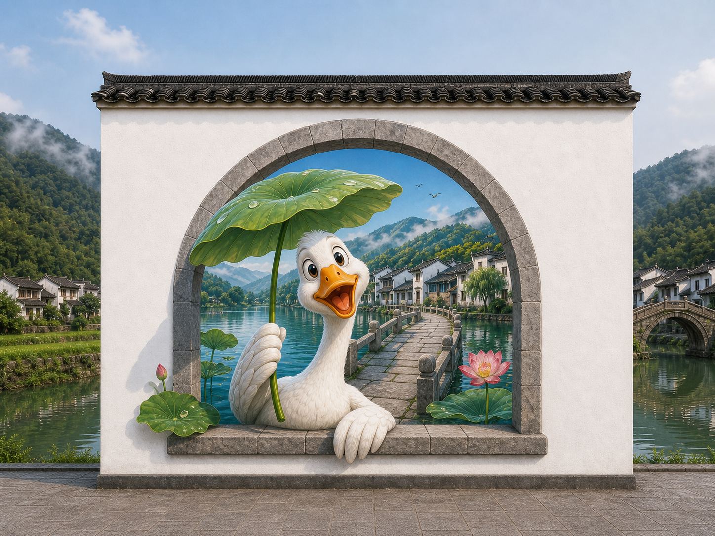 3D创意壁画效果