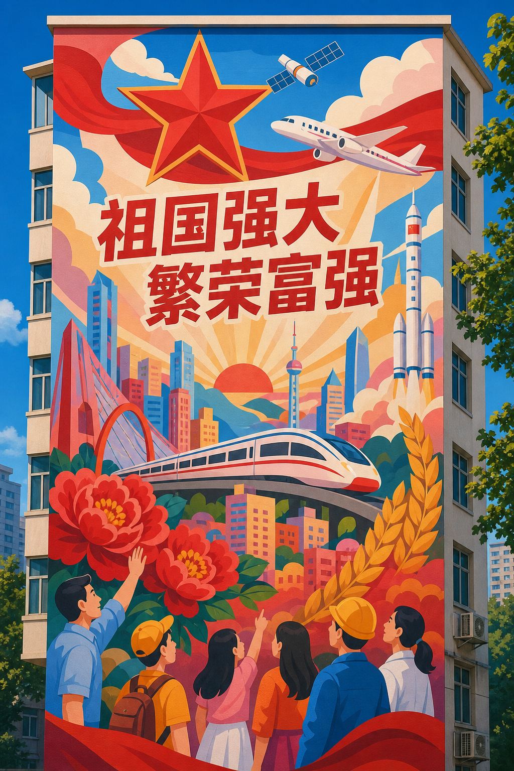 爱国主题，央企国企公司文化墙